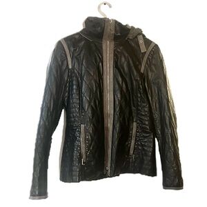 Danier leather Black Quilted hooded Women's Jacket